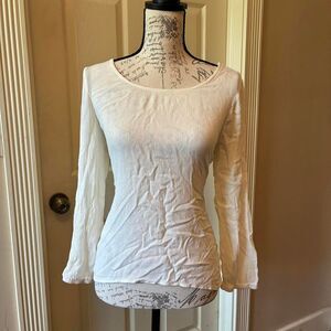 Pink Republic white long sleeve rayon blouse
